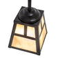Meyda Lighting "T" Mission 246798 9" Craftsman Brown Mini Pendant Light With Beige Iridescent Shade Glass