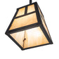 Meyda Lighting "T" Mission 246798 9" Craftsman Brown Mini Pendant Light With Beige Iridescent Shade Glass