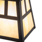 Meyda Lighting "T" Mission 246798 9" Craftsman Brown Mini Pendant Light With Beige Iridescent Shade Glass