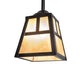 Meyda Lighting "T" Mission 246798 9" Craftsman Brown Mini Pendant Light With Beige Iridescent Shade Glass