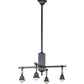 Meyda Lighting "T Mission" 26" 4-Light Chemical Antique Brass Chandelier With Amber & Beige Shade Glass