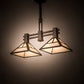 Meyda Lighting "T Mission" 29" 2-Light Mahogany Bronze Ceiling Island Pendant Light With Creme Carrare Idaight Shade Glass