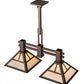Meyda Lighting "T Mission" 29" 2-Light Mahogany Bronze Ceiling Island Pendant Light With Creme Carrare Idaight Shade Glass