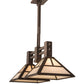 Meyda Lighting "T Mission" 29" 2-Light Mahogany Bronze Ceiling Island Pendant Light With Creme Carrare Idaight Shade Glass