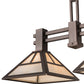Meyda Lighting "T Mission" 29" 2-Light Mahogany Bronze Ceiling Island Pendant Light With Creme Carrare Idaight Shade Glass