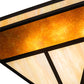 Meyda Lighting "T" Mission" 34" 8-Light Flat Black Semi-flush Mount Light With Beige Iridescent & Amber Mica Shade Glass