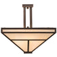 Meyda Lighting "T Mission" 34" 8-Light Mahogany Bronze Semi-flush Mount Light With Beige Shade