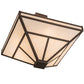 Meyda Lighting "T Mission" 34" 8-Light Mahogany Bronze Semi-flush Mount Light With Beige Shade