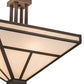 Meyda Lighting "T Mission" 34" 8-Light Mahogany Bronze Semi-flush Mount Light With Beige Shade