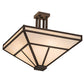 Meyda Lighting "T Mission" 34" 8-Light Mahogany Bronze Semi-flush Mount Light With Beige Shade