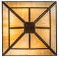 Meyda Lighting T Mission 34" 8-Light Rust Nail Semi-flush Mount Light With Beige & Frosted Seeded Shade Glass