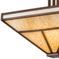 Meyda Lighting T Mission 34" 8-Light Rust Nail Semi-flush Mount Light With Beige & Frosted Seeded Shade Glass