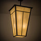 Meyda Lighting T Mission 35" 6-Light Timeless Bronze Pendant Light With Beige Botticino Idalight Shade Glass