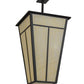 Meyda Lighting T Mission 35" 6-Light Timeless Bronze Pendant Light With Beige Botticino Idalight Shade Glass