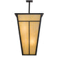Meyda Lighting T Mission 35" 6-Light Timeless Bronze Pendant Light With Beige Botticino Idalight Shade Glass
