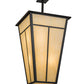Meyda Lighting T Mission 35" 6-Light Timeless Bronze Pendant Light With Beige Botticino Idalight Shade Glass