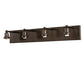 Meyda Lighting "T" Mission 36" 4-Light Craftsman Brown Vanity Light With Amber Mica & Beige Art Shade Glass