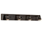 Meyda Lighting "T" Mission" 36" 4-Light Craftsman Brown Vanity Light With Blue & Clear Seeded Shade Glass