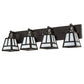 Meyda Lighting "T" Mission 36" 4-Light Craftsman Brown Vanity Light With White Shade Glass