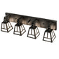 Meyda Lighting "T" Mission 36" 4-Light Craftsman Brown Vanity Light With White Shade Glass