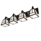 Meyda Lighting "T" Mission 36" 4-Light Craftsman Brown Vanity Light With White Shade Glass