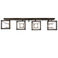 Meyda Lighting "T" Mission 36" 4-Light Craftsman Brown Vanity Light With White Shade Glass