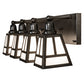 Meyda Lighting "T" Mission 36" 4-Light Craftsman Brown Vanity Light With White Shade Glass