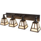 Meyda Lighting "T Mission" 36" 4-Light Solar Black Vanity Bar Light With Beige Sahara Taupe Idalight Shade