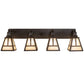 Meyda Lighting "T Mission" 36" 4-Light Solar Black Vanity Bar Light With Beige Sahara Taupe Idalight Shade