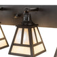 Meyda Lighting "T Mission" 36" 4-Light Solar Black Vanity Bar Light With Beige Sahara Taupe Idalight Shade