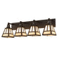 Meyda Lighting "T Mission" 36" 4-Light Solar Black Vanity Bar Light With Beige Sahara Taupe Idalight Shade