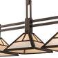 Meyda Lighting "T Mission" 40" 3-Light Mahogany Bronze Island Pendant Light With Creme Carrare Idalight Shade Glass