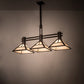 Meyda Lighting "T Mission" 40" 3-Light Mahogany Bronze Island Pendant Light With Creme Carrare Idalight Shade Glass