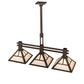 Meyda Lighting "T Mission" 40" 3-Light Mahogany Bronze Island Pendant Light With Creme Carrare Idalight Shade Glass