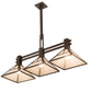 Meyda Lighting "T Mission" 40" 3-Light Mahogany Bronze Island Pendant Light With Creme Carrare Idalight Shade Glass