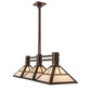 Meyda Lighting "T Mission" 40" 3-Light Mahogany Bronze Island Pendant Light With Creme Carrare Idalight Shade Glass