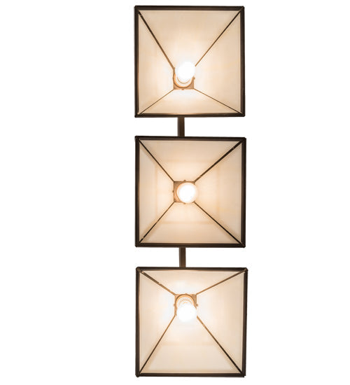 Meyda Lighting "T Mission" 40" 3-Light Mahogany Bronze Island Pendant Light With Creme Carrare Idalight Shade Glass