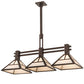 Meyda Lighting "T Mission" 40" 3-Light Mahogany Bronze Island Pendant Light With Creme Carrare Idalight Shade Glass