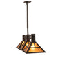 Meyda Lighting "T" Mission 40" 3-Light Oil Rubbed Bronze Island Pendant Light With Amber Mica Shade Glass