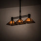 Meyda Lighting "T" Mission 40" 3-Light Oil Rubbed Bronze Island Pendant Light With Amber Mica Shade Glass