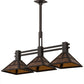 Meyda Lighting "T" Mission 40" 3-Light Oil Rubbed Bronze Island Pendant Light With Amber Mica Shade Glass