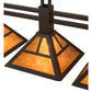 Meyda Lighting "T" Mission 40" 3-Light Oil Rubbed Bronze Island Pendant Light With Amber Mica Shade Glass