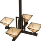 Meyda Lighting "T Mission" 42" 4-Light Timeless Bronze Inverted Pendant Light With Beige Sahara Taupe Idalight Shade Glass