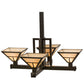 Meyda Lighting "T Mission" 42" 4-Light Timeless Bronze Inverted Pendant Light With Beige Sahara Taupe Idalight Shade Glass