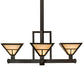 Meyda Lighting "T Mission" 42" 4-Light Timeless Bronze Inverted Pendant Light With Beige Sahara Taupe Idalight Shade Glass
