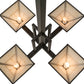 Meyda Lighting "T Mission" 42" 4-Light Timeless Bronze Inverted Pendant Light With Beige Sahara Taupe Idalight Shade Glass