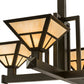 Meyda Lighting "T Mission" 42" 4-Light Timeless Bronze Inverted Pendant Light With Beige Sahara Taupe Idalight Shade Glass