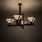 Meyda Lighting "T Mission" 42" 4-Light Timeless Bronze Inverted Pendant Light With Beige Sahara Taupe Idalight Shade Glass