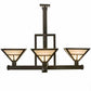 Meyda Lighting "T Mission" 42" 4-Light Timeless Bronze Inverted Pendant Light With Beige Sahara Taupe Idalight Shade Glass