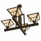 Meyda Lighting "T Mission" 42" 4-Light Timeless Bronze Inverted Pendant Light With Beige Sahara Taupe Idalight Shade Glass